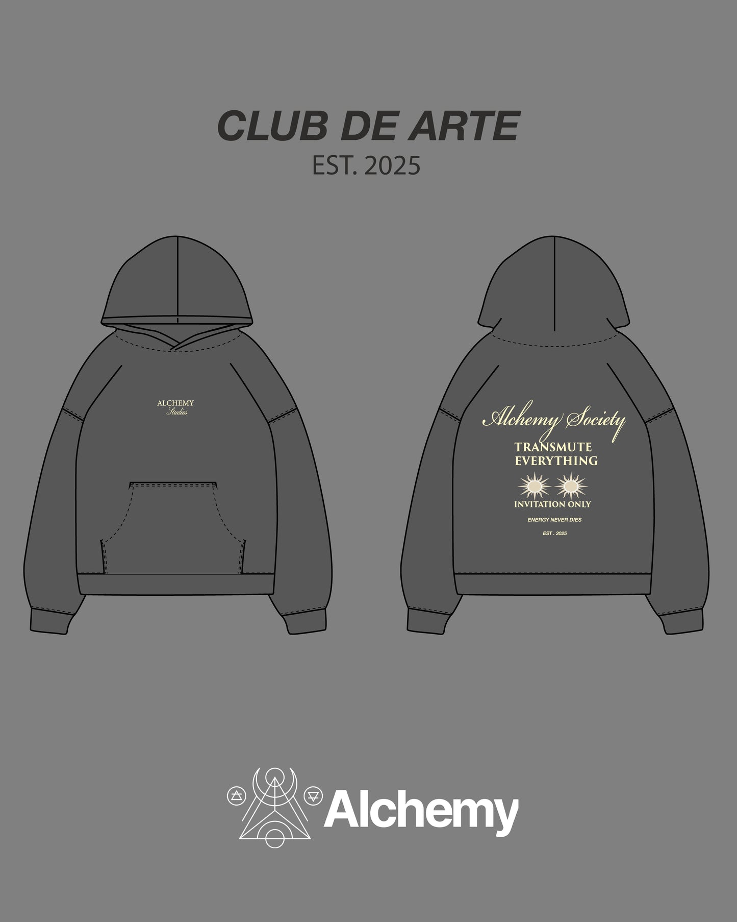 POLERON ALCHEMY GRIS OSCURO CLUB OF ART