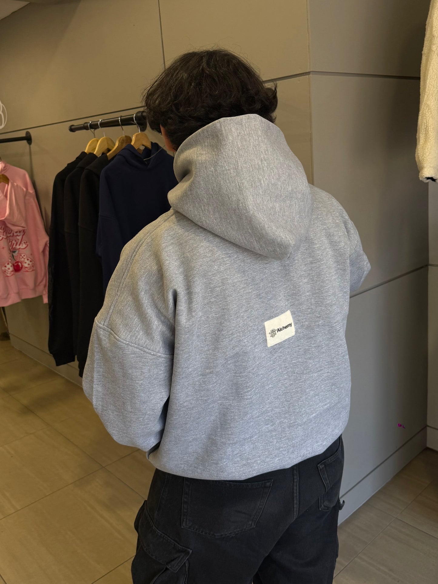 Poleron Alchemy Gris Melange- Boxy