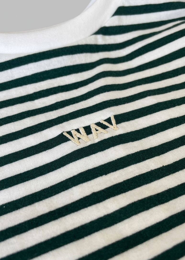 Polera Baby Tee Verde con Rayas - Wav
