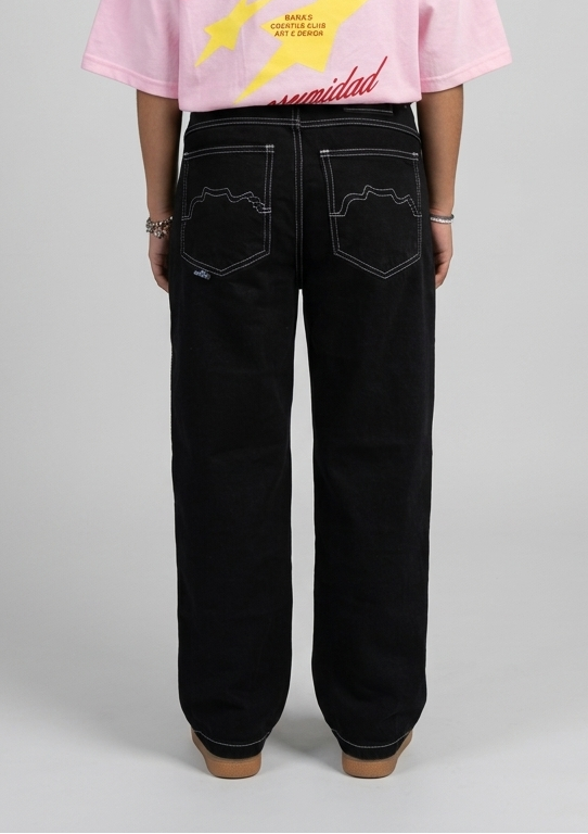 Pantalon Regular Negro Contrast - Oldtree