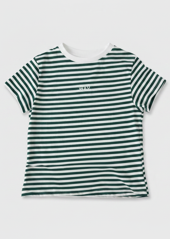 Polera Baby Tee Verde con Rayas - Wav