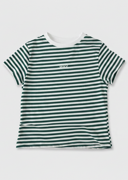 Polera Baby Tee Verde con Rayas - Wav