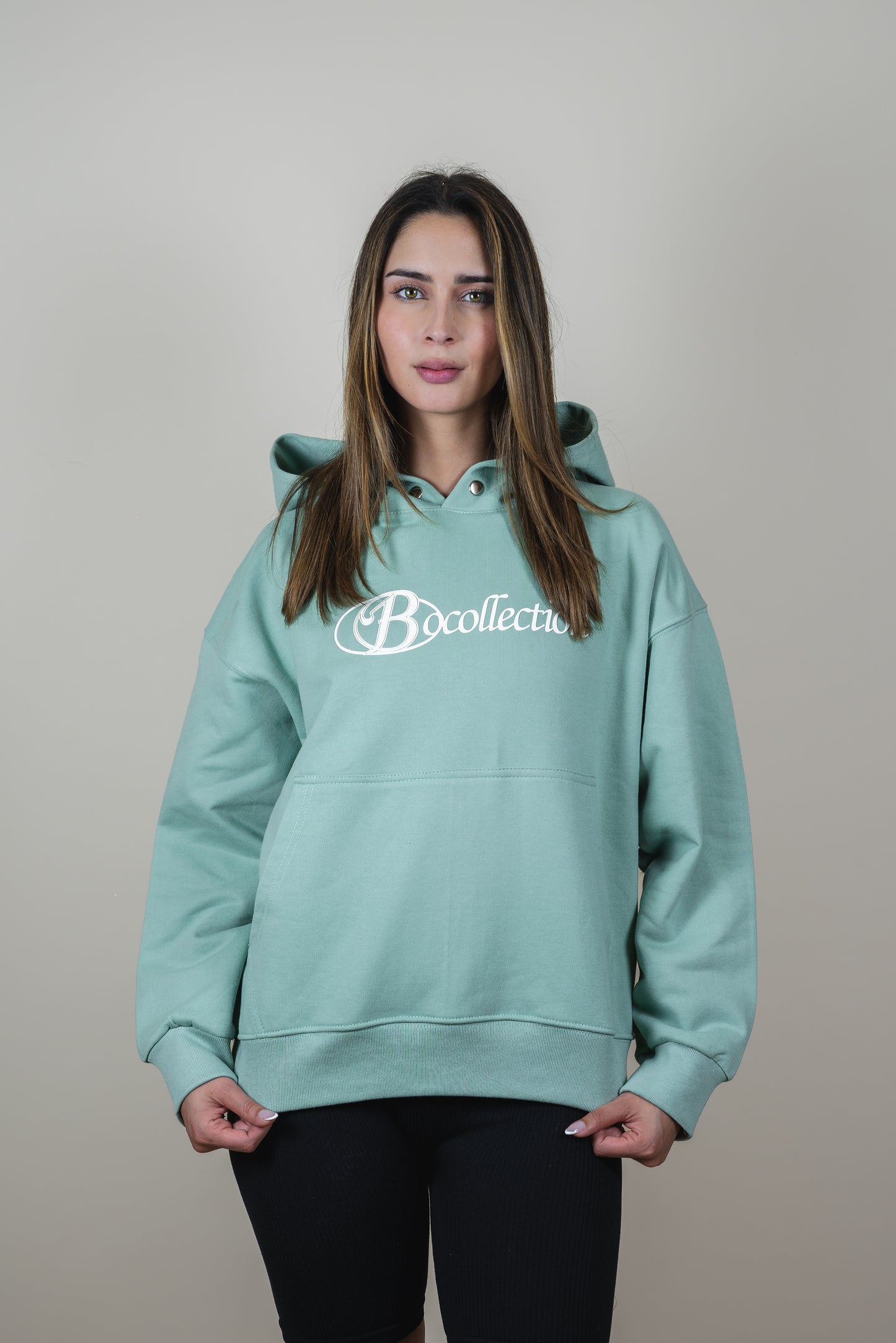 Poleron Big Logo Verde Agua