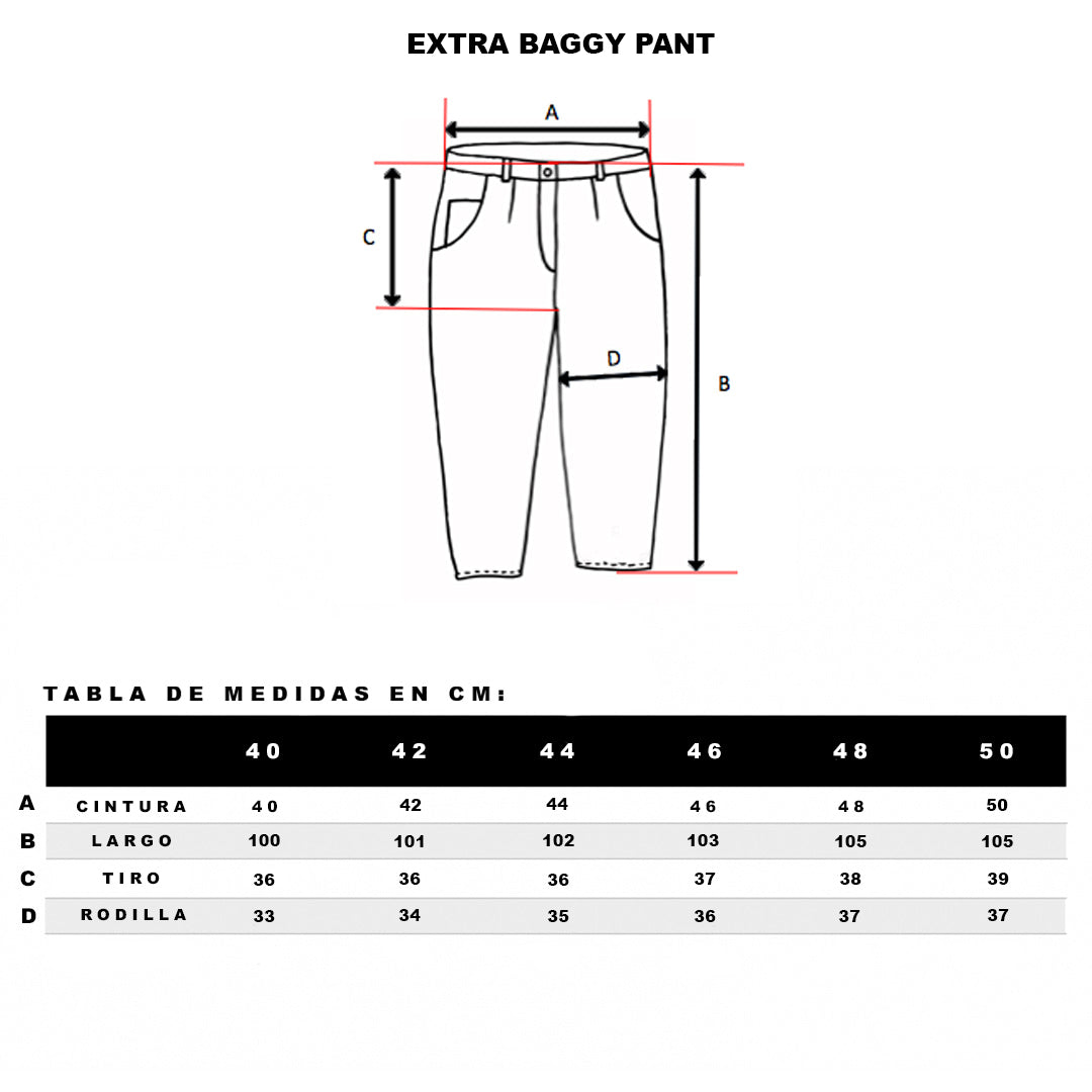 Pantalo Baggy Oldtree Mezclilla Claro