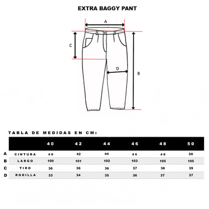 Pantalo Baggy Oldtree Mezclilla Claro