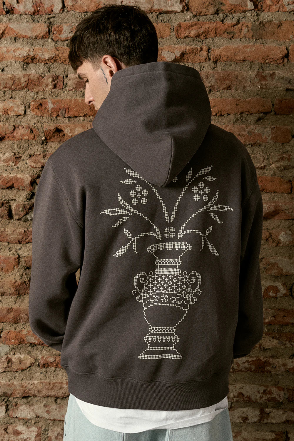 Polerón con Gorro Cute Flowers Gris - More Amor