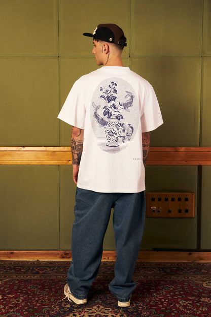 Polera Vase Of Koi White Nanai - Oversized